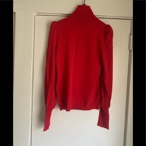 Express Red Fitted Balloon Sleeve Sweater Small - Picture 4 of 5